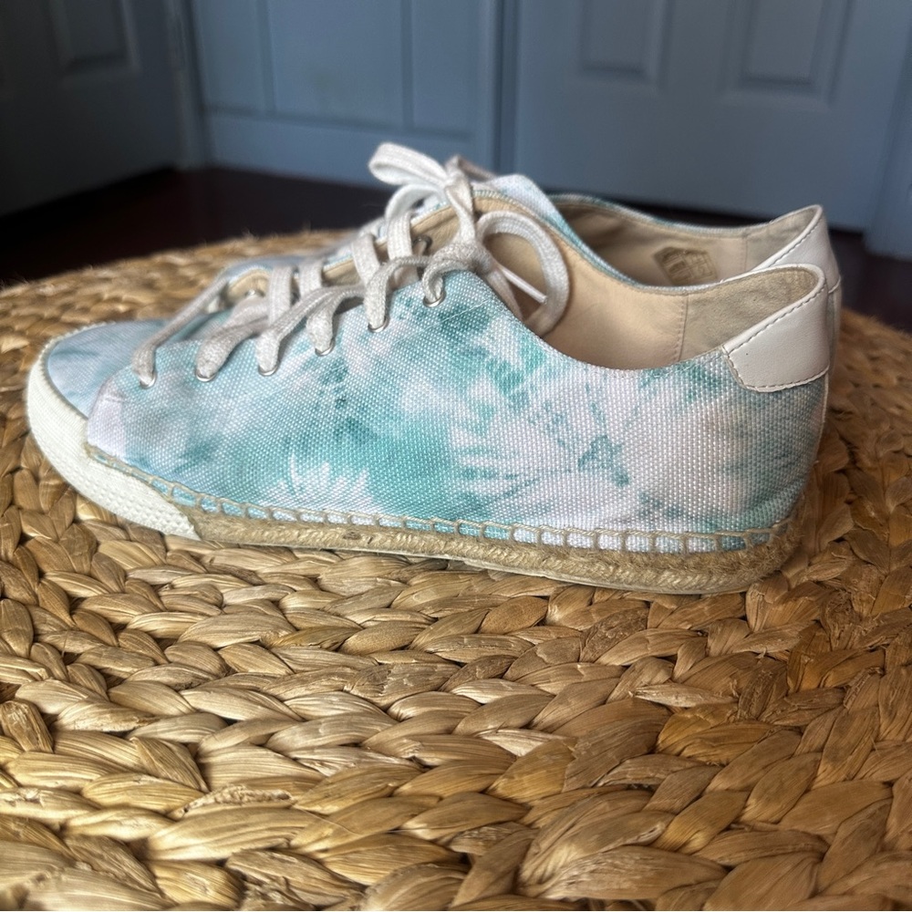 Nicky Hilton x French Sole Amanda Turquoise Tie-Dye 100% Sustainable Sneakers - Picture 7 of 9